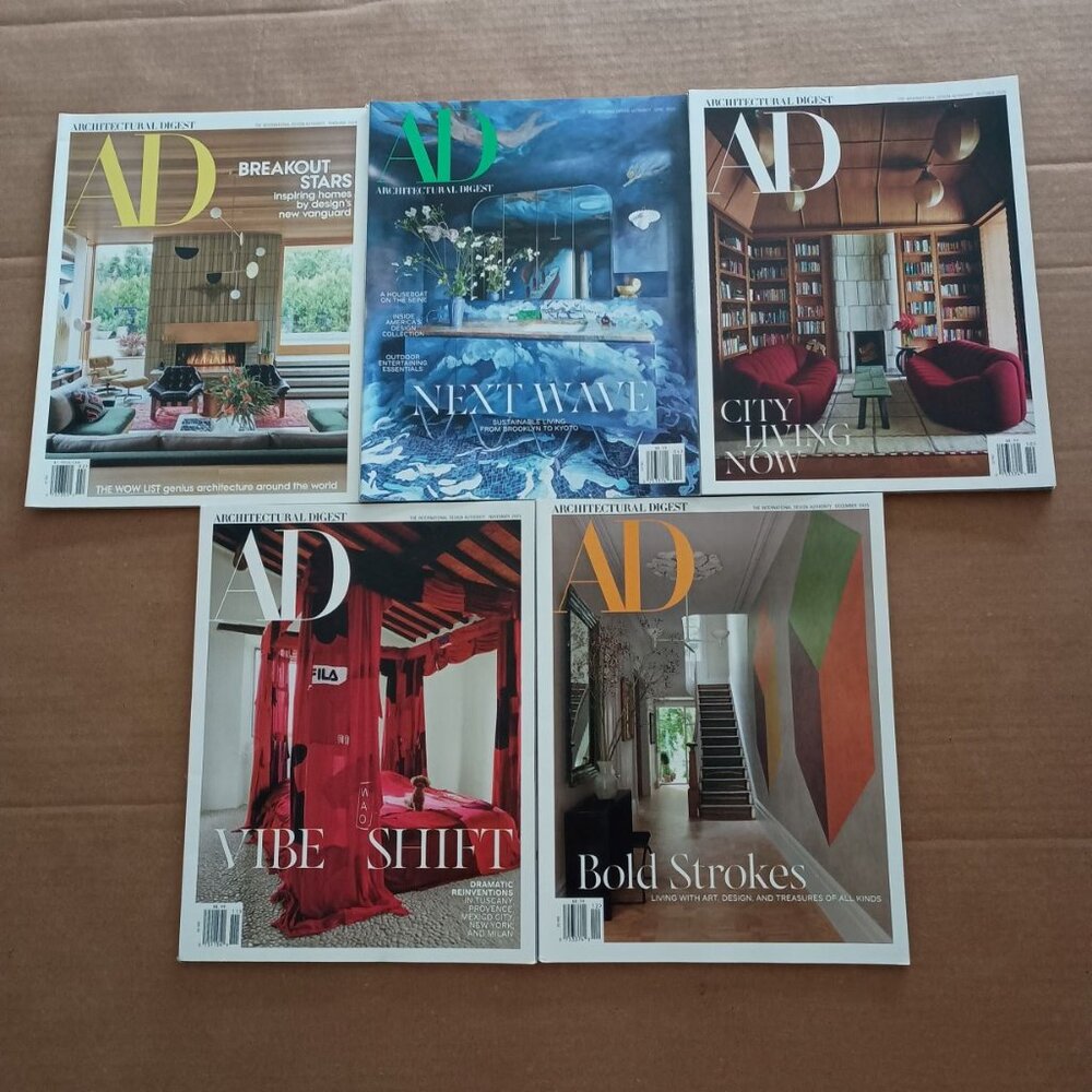 Architectural Digest magazine 5 pack Feb 24 to Dec 25